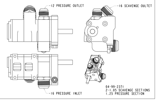 DAILEY ENGINEERING DRY SUMP OIL PUMP - SP SERIES 04-99-2371-2