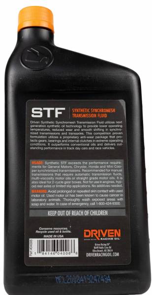 DRIVEN STF SYNCHROMESH TRANS FLUID 04006