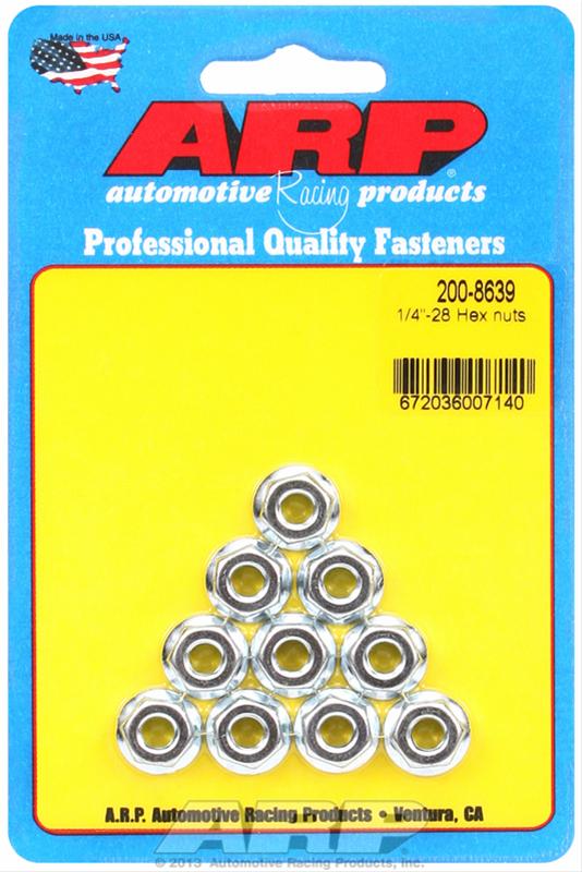 ARP NUT 1/4"-28 Hex 10pk 200-8639