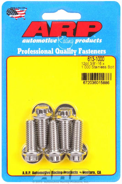 ARP BOLT 3/8"-16 12pt 1.000"UHL SS 5pk 613-1000