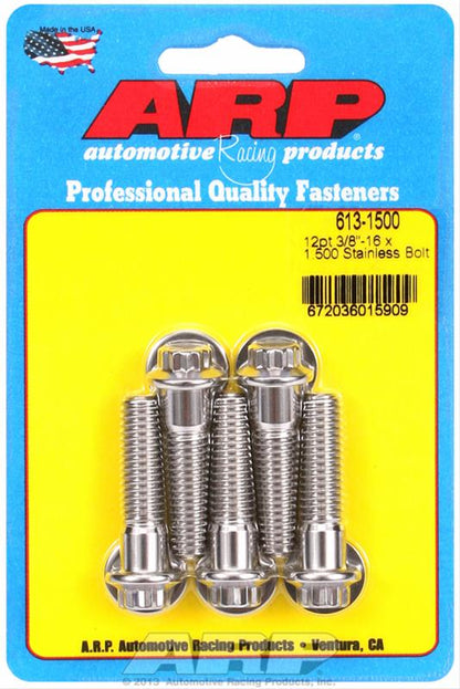 ARP BOLT 3/8"-16 12pt 1.500"UHL SS 5pk 613-1500