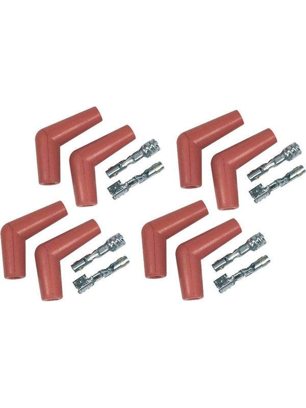 MSD SPARK PLUG BOOT & TERMINAL KIT 115° HIGH TEMP ORANGE SET OF 8