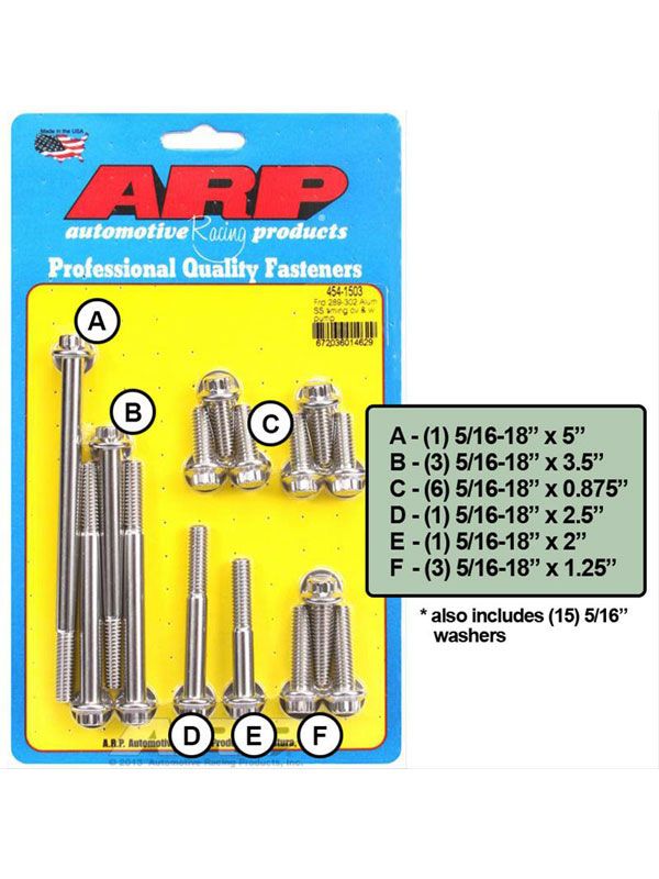 ARP BOLT KIT Ford Timing Cover & Water Pump 454-1503