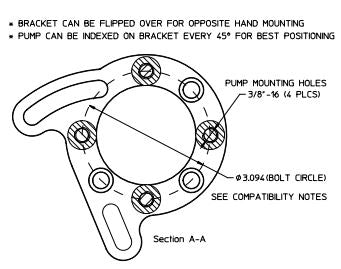 STAR MACHINE 3V MOUNTING BRACKET BLACK 18.12.003W